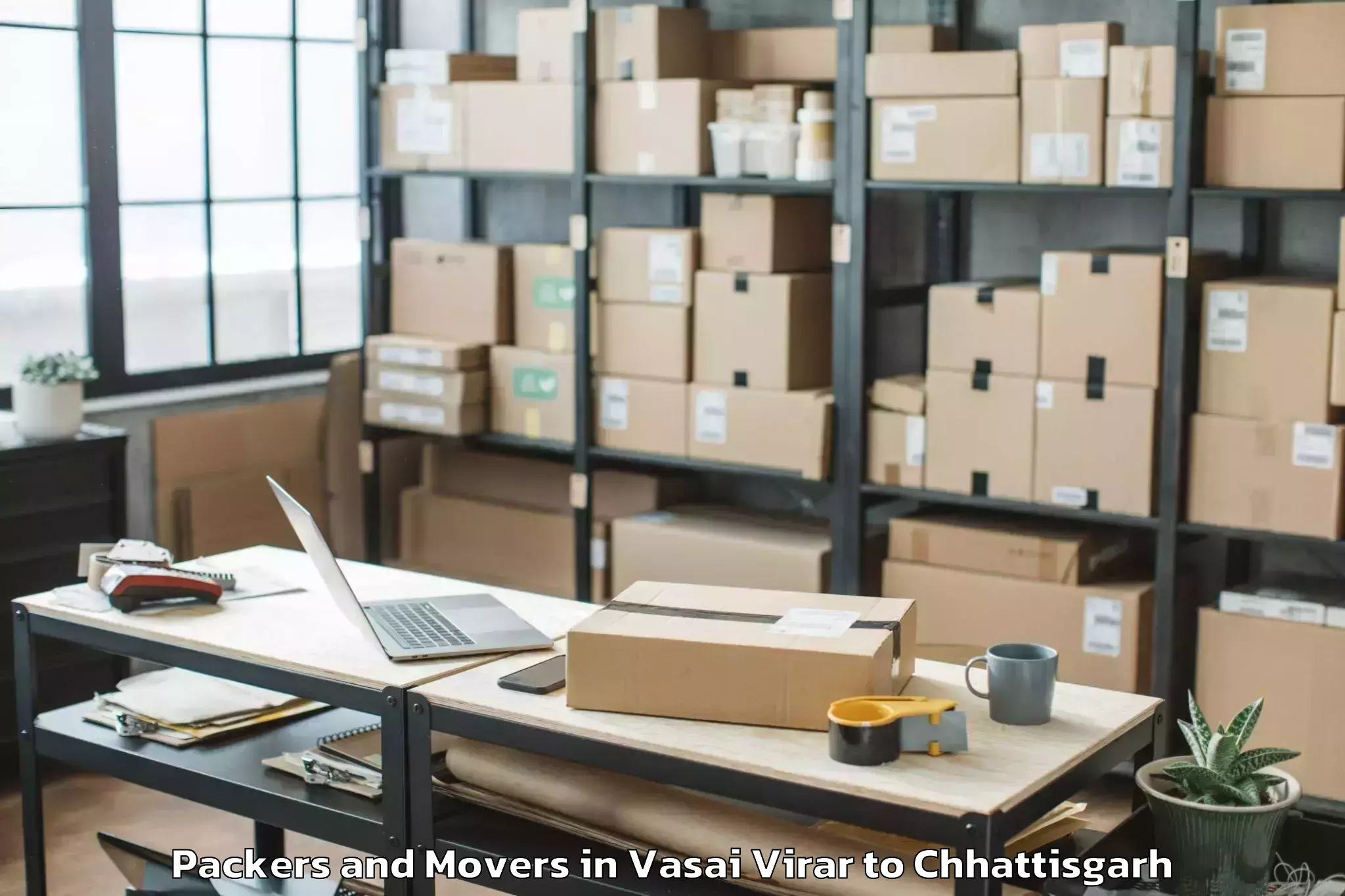 Affordable Vasai Virar to Chhindgarh Packers And Movers